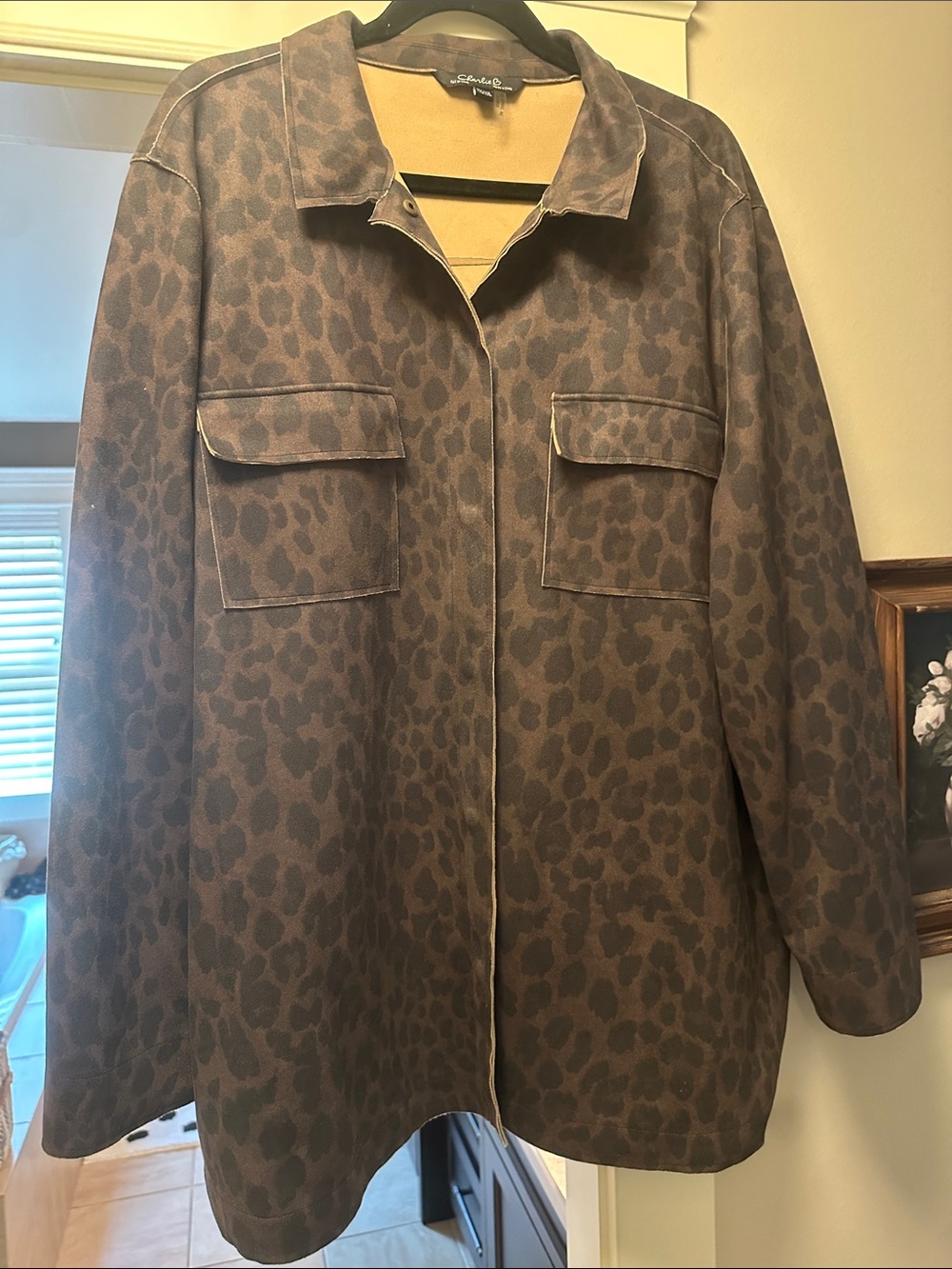 CHARLIE B Brown Leopard Utility Jacket